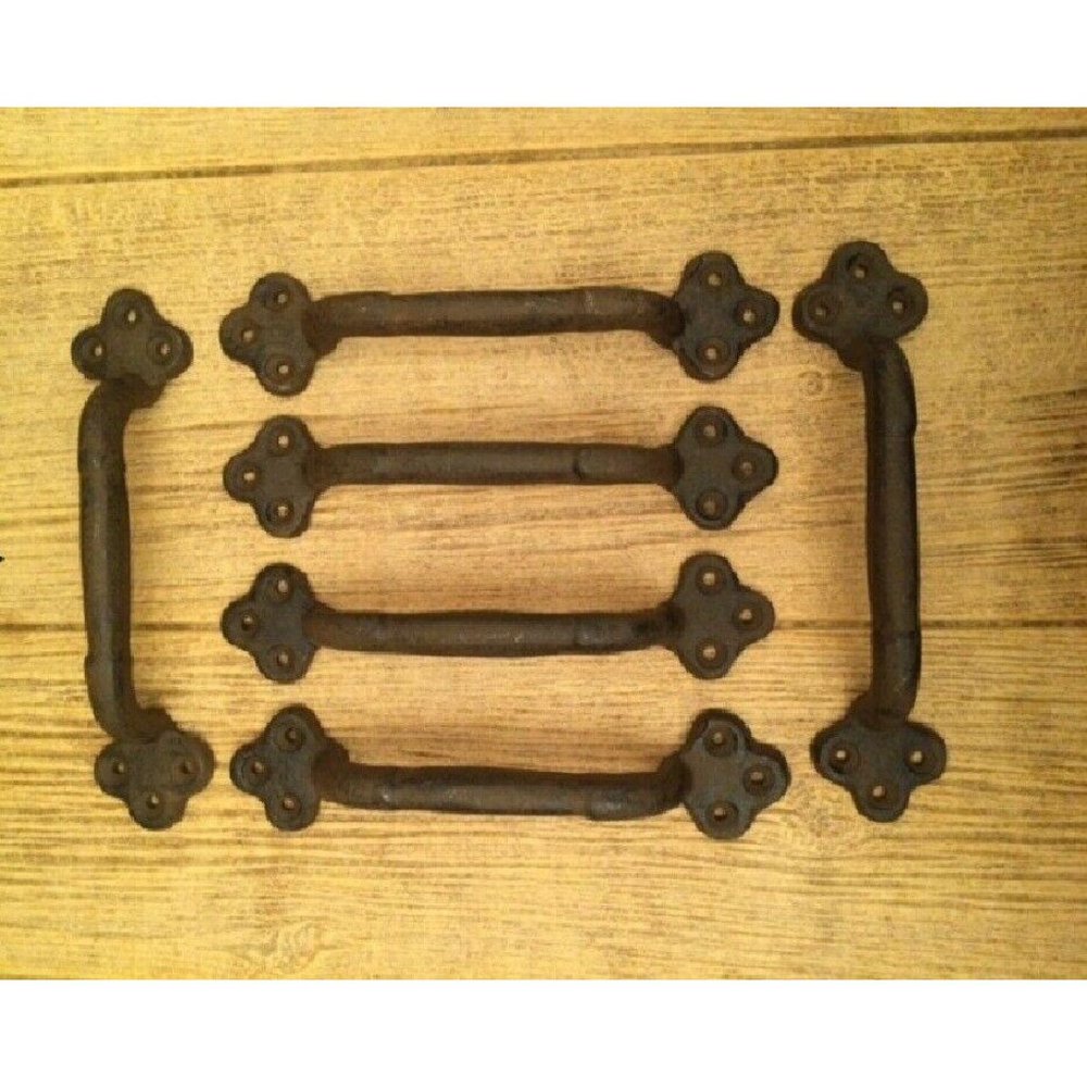 Six (6) Large 9" long Cast Iron Gate Pull Handle Six (6) 0170-05122